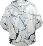 NEW Retails $52, Linnyio Abstract Marble White Hoodies Hooded Sporty Sweatshirts 3D Print Hoodie for Girls Boys Men, Sz S