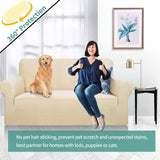 NEW YEMYHOM Couch Cover Latest Jacquard Design High Stretch Sofa Covers for 2 Cushion Couch, Pet Dog Cat Proof Loveseat Slipcover Non Slip Magic Elastic Furniture Protector (Loveseat, Beige), Medium, Retails $65