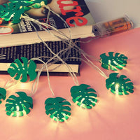 NEW Garden Party String Light Battery Powered Monstera Metal Leaf 10-LED String Lamp Party Decor Light Photo Prop 6.56ft