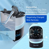 NEW Retails $50, Ultra Chill Deluxe Personal Cooler and Humidifier with Super Quiet 4 Speed Fan, Built In LED Light & Aroma Diffuser