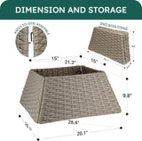 NEW Rattan Christmas Tree Collar, 28.4" D Wicker Christmas Tree Base Cover, Handcrafted Christmas Tree Ring, Woven Xmas Tree Skirt for Christmas Tree Decoration (Grey) - Retails $67+