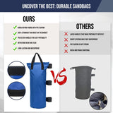 NEW Retails $65, HACER Extra Large Pop-up Canopy Weights Sand Bags, Heavy Duty Stability 4-Pack for Tent Gazebo Outdoor Instant Sun Shelter Canopies (Blue, Without Sand)
