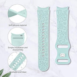 NEW Vozehui 20mm Engraved Straps Compatible With Galaxy Watch 5/4, Silicone Flower Heart Leopard Pattern Design Replacement Strap for Samsung Galaxy Watch 5/4 40mm 44mm/Galaxy Watch 4 Classic 42mm