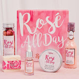 NEW Spa Gifts for Women, Travel Size Birthday Gifts for Women, BFF LOVE 6Pcs Spa Gift Set, Rose Gift Baskets, Bath Kit with Essential Rose Oil, Bath Salt, Soap, Natural Petals