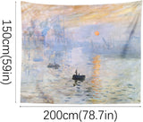 NEW Berkin Arts Decor Tapestry for Wall Hanging Premium Polyester Fabric Backdrop Impressionism Sunset Seascape 59.1 x 78.7 Inch (Rising Sun by Claude Monet)