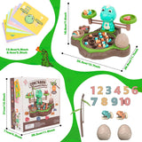 NEW EAPURA 3in1 Music Fishing Game Play Set,Toddler Board Games with 10 Numbers Card,Balance Operation Game for Kids with 2 Fishing Pole&21 Fish,Rotating Board Fishing Games for Kids 3-5