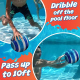 NEW THE ULTIMATE POOL BALL - You fill this ball with water to play underwater games - Dribble from the bottom of the pool and run underwater for endless summer fun (Navy/Teal), 9-inch