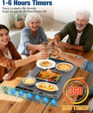 NEW Retails $90+, 32x15 Food Warming Mat Extra Large, Rapid Heating Electric Warming Tray with 9 Temp Setting and 6 Hours Timer, Foldable Warming Trays for Food, Portable Food Warmers for Parties Buffet, Gray, Sz XL