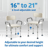 NEW Medline Shower Chair Bath Seat with Padded Armrests and Back, Great for Bathtubs, Supports up to 350 lbs, Retails $94