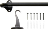 NEW Amazon Basics Easy to Install Adjustable Room Darkening Blackout Curtain Rod - Wraps Around, Blocks Light, for Heavy Curtains, 48" to 88", Black, Retails $41