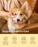 NEW HICC PET Eyes Wipes for Dogs & Cats, Vet-Recommended Dog Eye Infection Treatment, Gently Remove Tear Stain, Debris, Discharge - Hypoallergenic Pet Eye Wash Cleaner for Eyes, Wrinkle, Face - 100pcs, BB 03/27