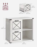 NEW Assembled VASAGLE Farmhouse Barn Door Style Lateral File Cabinet, Storage Cabinet in Rustic White! Great for Office or any room as storage cabinet!
