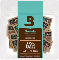 NEW Boveda 62% Humidor Packets - 2 Way Humidity Control Packs- Size 1 - 20 Count Resealable Bag - Cigar Humidor Accessories - Bulk Humidity Packs - Relative Humidity Packs - Humidor Packet