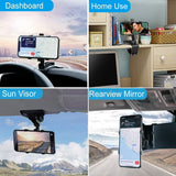 NEW Dashboard Car Phone Holder Mount 360 Degree Rotation, CLZWiiN Car Clip Mount Stand Suitable for 4 to 7 inch Smartphones, Universal Cell Phone Stand Compatible with iPhone, Samsung Galaxy and More