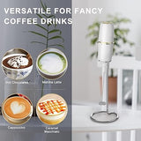 NEW Milk Frother Handheld Frother for Coffee, Battery Operated Coffee Frother with Stainless Steel Stand, Electric Drink Mixer for Coffee, Lattes, Cappuccinno, Matcha and Hot Chocolate, GREEN COLOUR(MA002)