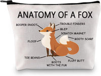 NEW G2TUP Fox Lover Gift Anatomy Of A Fox Makeup Bag Fox Owner Cosmetic Bag Fox Themed Gift Fox Fan Gift Fox Animal Travel Toiletry Bag, Anatomy Of A Fox White Bag