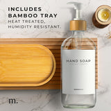 NEW Maisonovo Plastic Soap Dispenser Set | Hand Soap and Dish Soap Dispenser Set | 500ml Clear Bottles with White Bamboo Pump | Bathroom Lotion Dispenser with Pump Set of 2