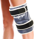 NEW Magic Gel Ice Pack for Knee - Reusable Cold Wrap for Injuries - Soft Flexible Cooling for Icing Knees, Elbow, Calf, Wrist - Adjustable Wraparound Straps - Medcosa Blue