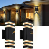 NEW Retails $56, 2 Pack Outdoor Wall Sconce, 3000K Warm White Dusk to Dawn Light Fixture - IP65 Waterproof Aluminum Exterior Lighting for Porch, Garage, Patio (Bulbs Included), 13.5 Inches Tall
