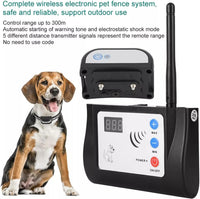 NEW Wireless Dog Fence, Outdoor Safe Electric Pet Containment System, Adjustable Radius Range Up to 990ft,Dog Boundary Container with Waterproof & Rechargeable Training Collars Receiver, For 2 Dogs, Retails $149