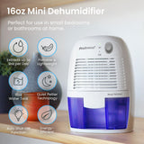 LIKE NEW Retails $60, Pro Breeze Electric Small Dehumidifier 215 sq ft (1200 cubic feet) Coverage for High Humidity Home Office Basement, Compact and Portable with Auto Shut Off, 17-ounce