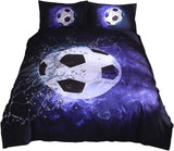 NEW Tenghe 3D Football Print Duvet Cover Set for Teen Boys, Size (Blue, Twin)