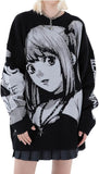 NEW Retails $119, PEXIZUAN Goth Knitted Harajuku Winter Clothes Women Oversized Sweaters Long Sleeve Top Gothic Kawaii Cartoon Streetwear, Sz M