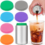 NEW 6 Pack Silicone Pop Can Lids, Reusable Soda Can Cover Lids Soda Can Lids Beer Can Covers, BPA Free Silicone Can Cover, Stopper and Protector for Soda, Beer, Beverage, Juice, Coke, Fits Standard Cans