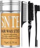 NEW Slick Back Hair Brush and Wax Stick Set - 4Pcs Hair Accessories for Kids & Women, Hair Gel, Edge Brush for Styling and Flyaways
