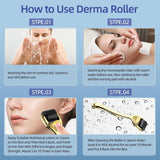 NEW Derma Microneedling Roller - 1.5mm - Microneedling Roller for Beard Growth, Scarring and Face Skin Rejuvenation - Facial Roller for Men and Women