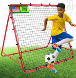NEW Retails $125+, 4x4 FT Soccer Rebounder Net | Adjustable Angles, Passing & Shooting Practice | Portable Training Equipment for Kids, Teens, Adults | Easy Setup Rebounder Gifts & Skill Aids (All Ages)