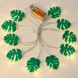 NEW Garden Party String Light Battery Powered Monstera Metal Leaf 10-LED String Lamp Party Decor Light Photo Prop 6.56ft