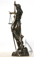 NEW Goddess of Justice Themis Lady Justica Statue Sculpture Figure Bronze Finish 11.8 inches- 30cm - Retails $129