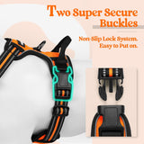 NEW rabbitgoo Dog Harness, No-Pull Pet Harness with 2 Leash Clips, Adjustable Soft Padded Vest, Reflective No-Choke Pet Oxford Vest with Easy Control Handle for Large Dogs, Orange, XL