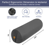 NEW Retails $86, FelizMax Organic Buckwheat Bolster(24X9 in) Yoga Bolster Supportive Yoga Cushion for Restorative Yoga Accessories Meditation Pillow Reading Pillow Floor Pillow Large Round Cylinder