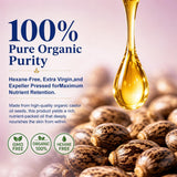 NEW Sealed Organic Castor Oil Roll-On with Rose Quartz Roller Ball – 100% Castor Oil Organic Cold Pressed, Mess-Free Castor Oil Roller for Hair, Eyebrows, Skin, and Body Moisturizing (Pure-2 Pack)