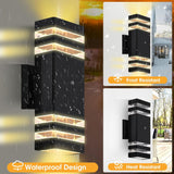 NEW Retails $100, 4 Pack Outdoor Wall Sconce, 3000K Warm White Dusk to Dawn Light Fixture - IP65 Waterproof Aluminum Exterior Lighting for Porch, Garage, Patio (Bulbs Included), 13.5 Inches Tall