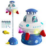 NEW Skirfy UFO Water Sprinkler for Kids Toys,Outdoor Summer Water Rocket with Light Up Liftoff 9-16ft & Spin,Water Toy Backyard Lawn Birthday Gift for Gilrs Boys Age 3 4 5 6 7 8 Year Old