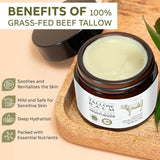 NEW Beef Tallow and Honey Balm for Skin: Whipped Grass Fed Beef Tallow Balm Moisturizer with Raw Honey and Olive Oil for Face and Body - Natural Cow Fat Cream Unscented, June 12/28