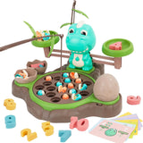NEW EAPURA 3in1 Music Fishing Game Play Set,Toddler Board Games with 10 Numbers Card,Balance Operation Game for Kids with 2 Fishing Pole&21 Fish,Rotating Board Fishing Games for Kids 3-5