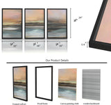 NEW Retails $81, Set of 3 Coastal Framed Wall Art Paintings 16 x 24 Inch each frame, Modern Abstract Shapes Wall Decor for Living Room Bedroom Office Home