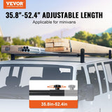 NEW VEVOR Roof Ladder Rack, 2 Bars Alloy Steel Roof Racks, 500 LBS Capacity Rain-Gutter Roof Rack, Adjustable Length 35.8"-52.4", Highly compatible to most vehicles, Retails $139
