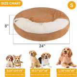 NEW Retails $45, MICOOYO Cozy Cave Dog Bed, Burrowing Dog Beds with Blanket Attached, Snug BeanBag Style Hooded Pet Cuddler Bed for Dogs and Cats, Small, Wheat
