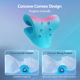 NEW Neck and Shoulder Relaxer, Cervical Neck Traction Device Neck Stretcher with Magnetic Therapy, Cervical Spine Alignment, Chiropractic Pillow, Neck Massager for TMJ Pain Relief (Blue)