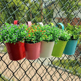 NEW 10 Pack Detachable Hook Metal Bucket Flowerpot Colored Garden Flower Pots/Hanging Flowerpots/Balcony Planters