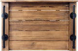 NEW MyGift Rustic Dark Burnt Wood Stove Top Cover - Noodle Board Jumbo Decorative Farmhouse Serving Tray with Industrial Black Metal Pipe Handles - Retails for $190+