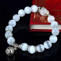 NEW Young & Forever Gifts for Family and Friends D'vine Opal Healing Beads Yoga Reiki Silver Charm Natural Stone Unisex Spiritual Energy Strand Bracelet for Men/Women/Boys/Girls, Retails $50