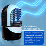 NEW Retails $50, Ultra Chill Deluxe Personal Cooler and Humidifier with Super Quiet 4 Speed Fan, Built In LED Light & Aroma Diffuser