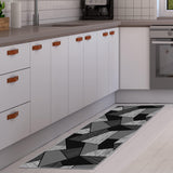 NEW pomhrory Runner Rug Carpet 2' X 8' with Non Slip Grip Back Anti Skid Area Rug for Hallway Kitchen Living Room Bed, Black/Grey