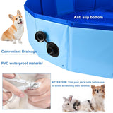 NEW Dog Pool, 32x8Inch Foldable Pet Pool, Small Portable PVC Dog Swimming Pool, Folding Dog Cat Bath Tub Indoor Collapsible Ball Pit for Dogs Puppies (32x8Inch, Blue)
